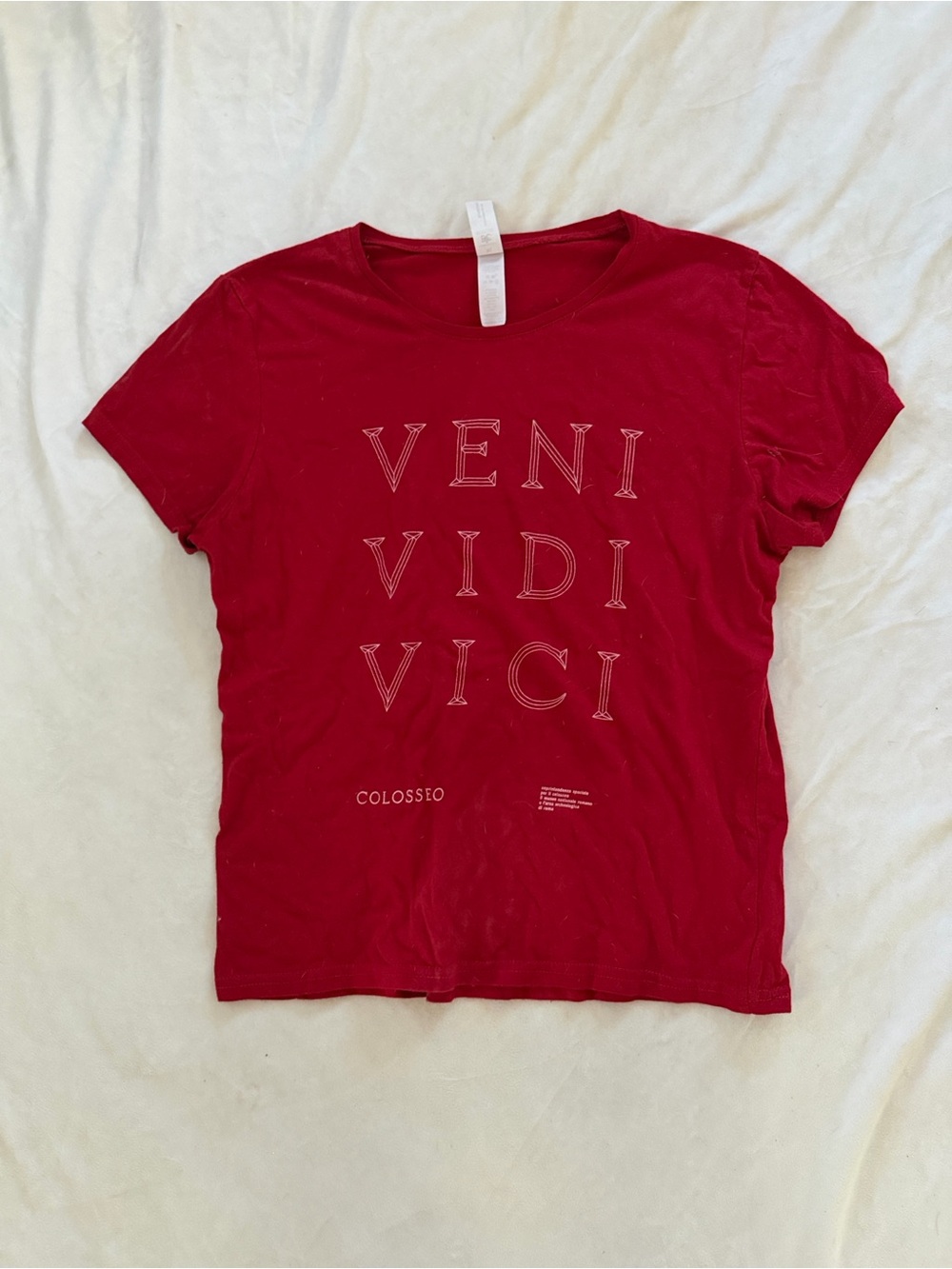 Women's Red Veni Vidi Vici Graphic Tee